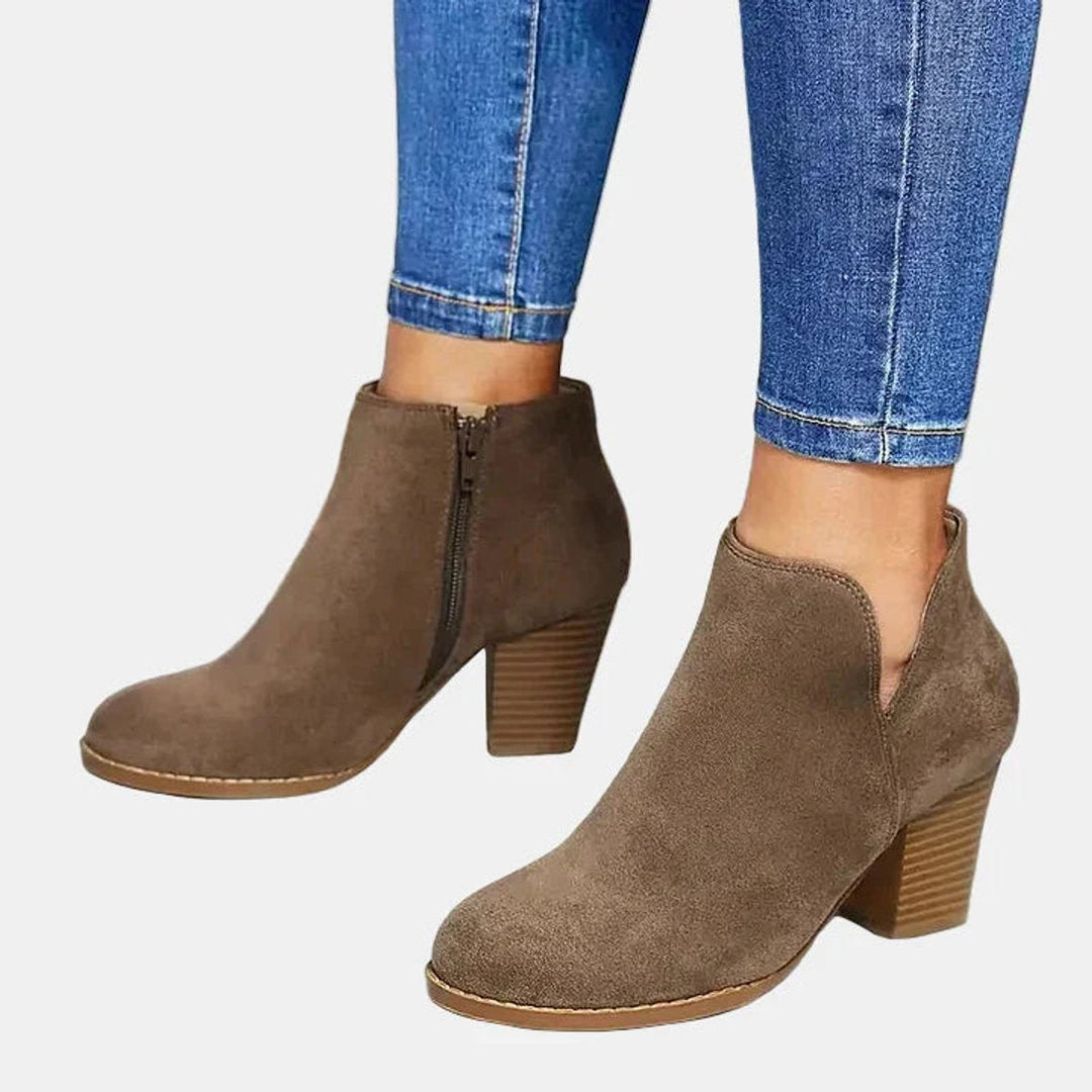 Stella | Luxurious Suede Block-Heel Ankle Boots