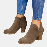 Stella | Luxurious Suede Block-Heel Ankle Boots