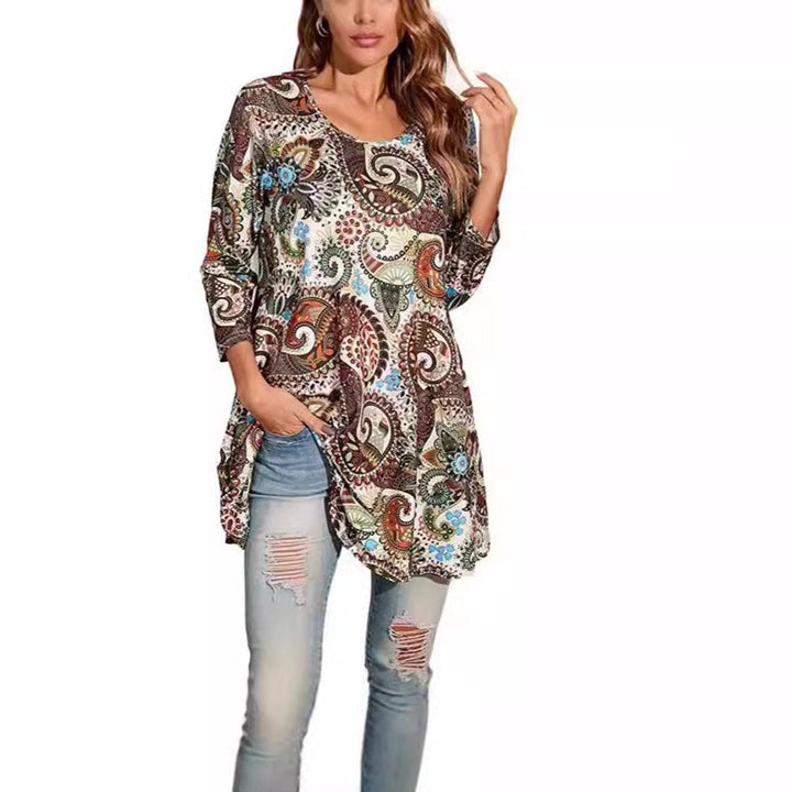 Elise | Leichtes A-Linien-Tunikashirt mit Mandala-Print
