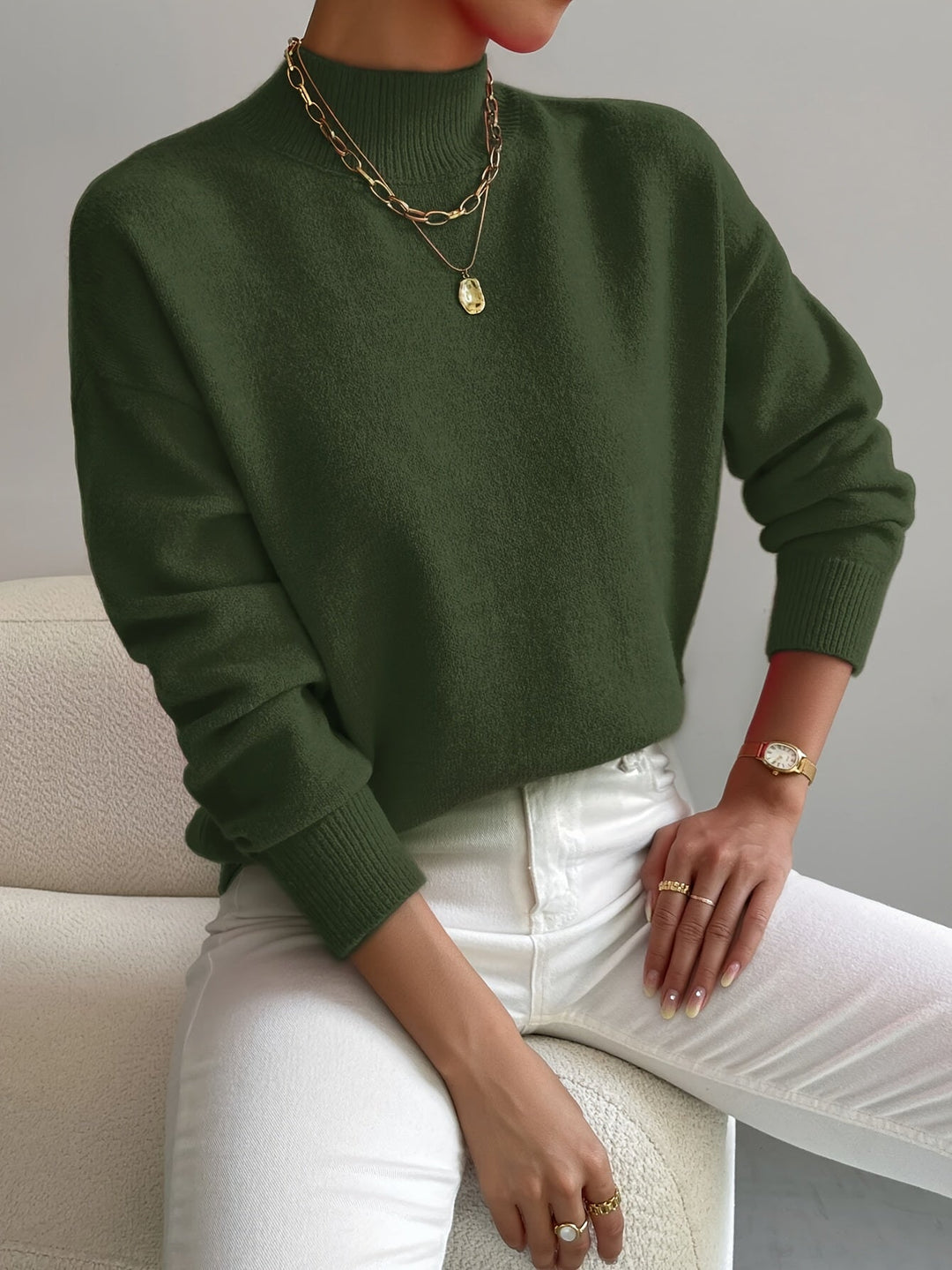 Elena | Elegant And Comfortable Turtleneck Knit Sweater