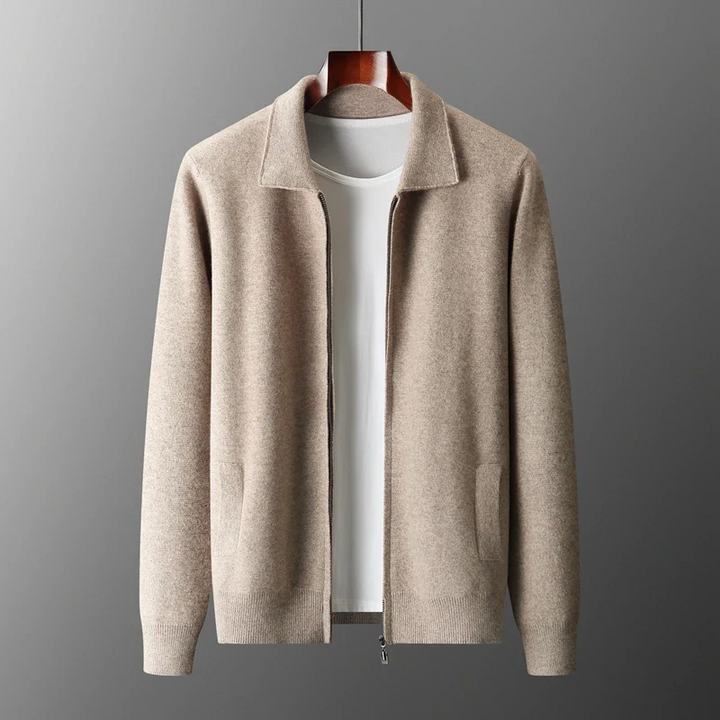 Victor | Cardigan en maille moderne et confortable à fermeture éclair intégrale