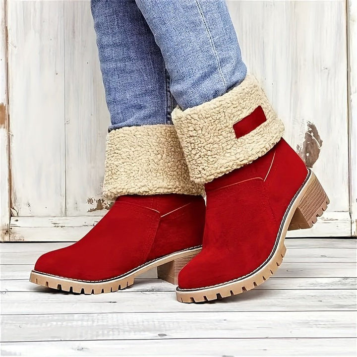 Elena | Cozy And Fleece-Lined Boots with Block Heel
