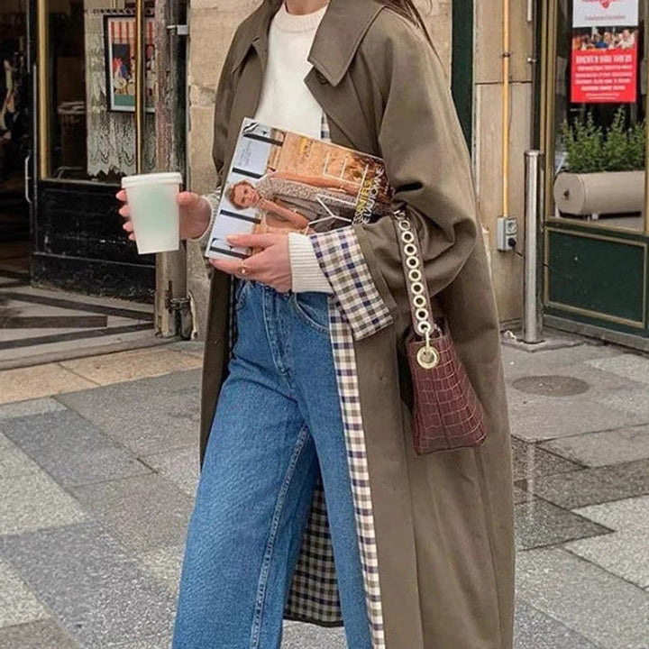 Laura | Schicker und bequemer oversized karierter Trenchcoat