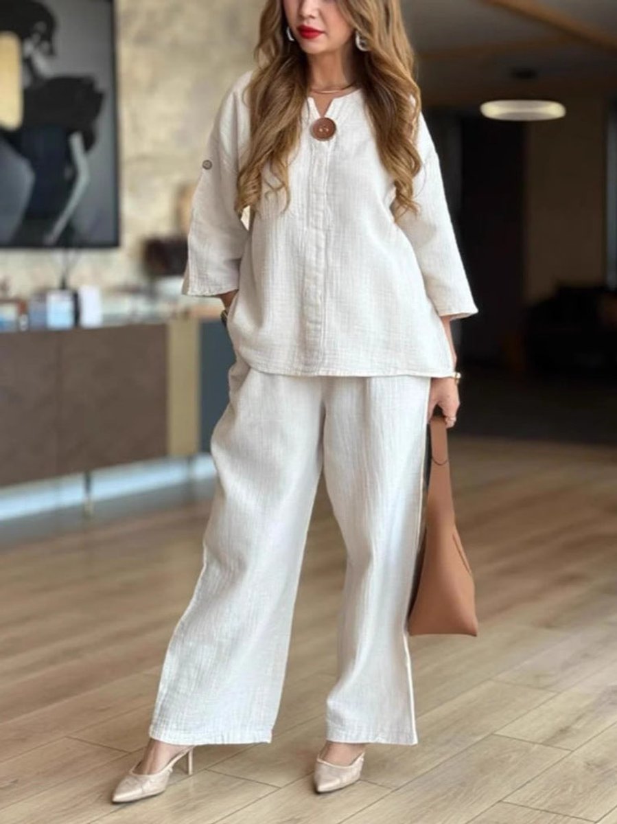 Elizabeth | Ensemble élégant et confortable composé d’une tunique et d’un pantalon large