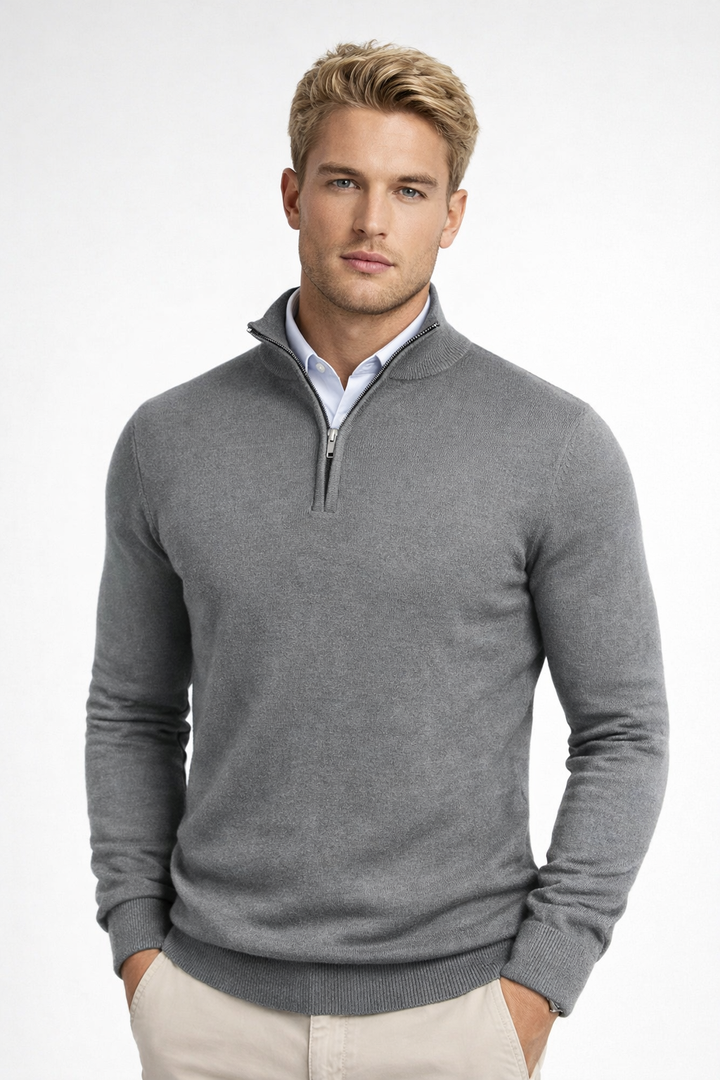 Arthur | Modern And Versatile Half Zip High Neck Sweater