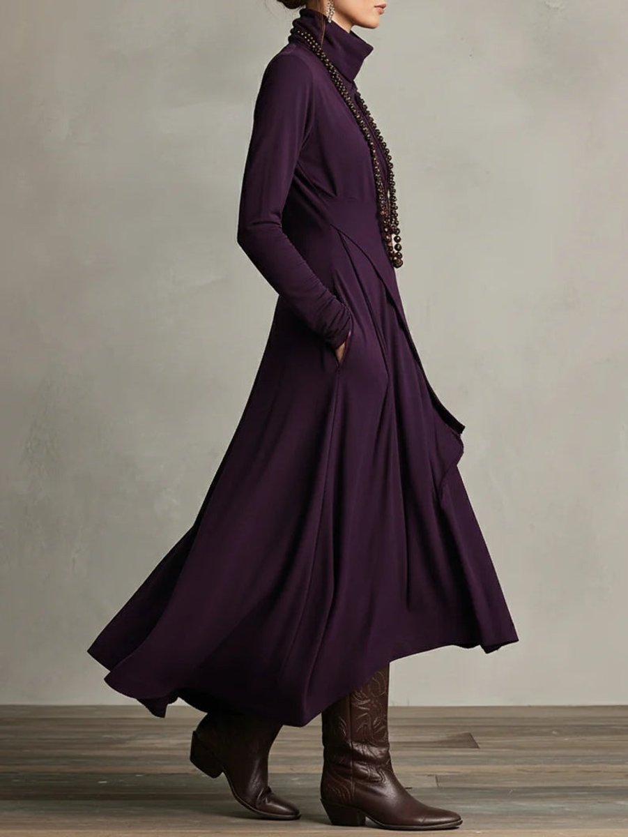 Caroline | Modern Asymmetrical Long Sleeved Maxi Dress