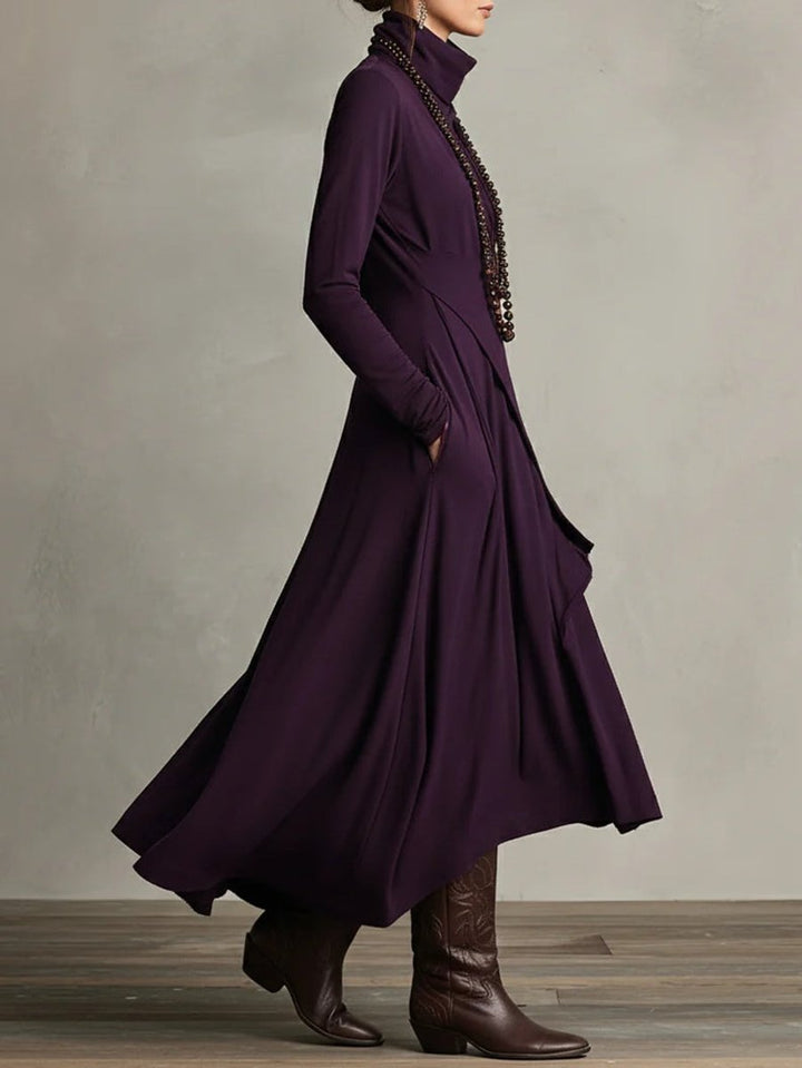 Caroline | Modern Asymmetrical Long Sleeved Maxi Dress