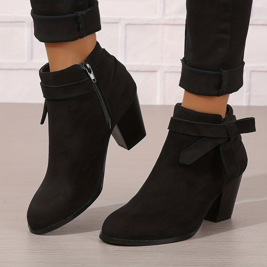 Celestine | Feminine Pointed Toe Block Heel Ankle Boots