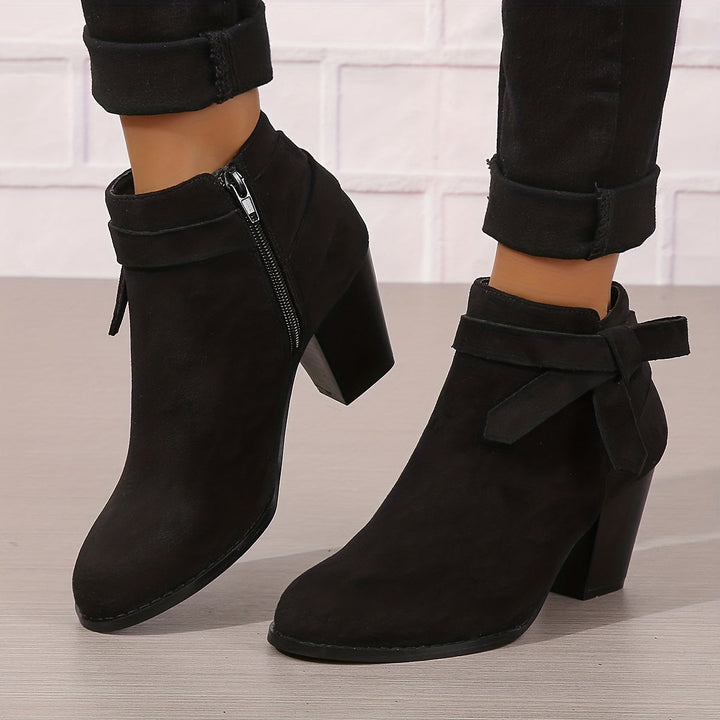 Celestine | Feminine Pointed Toe Block Heel Ankle Boots