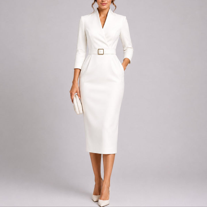 Julia | Chic And Trendy Fall Wedding Bodycon Midi Dress