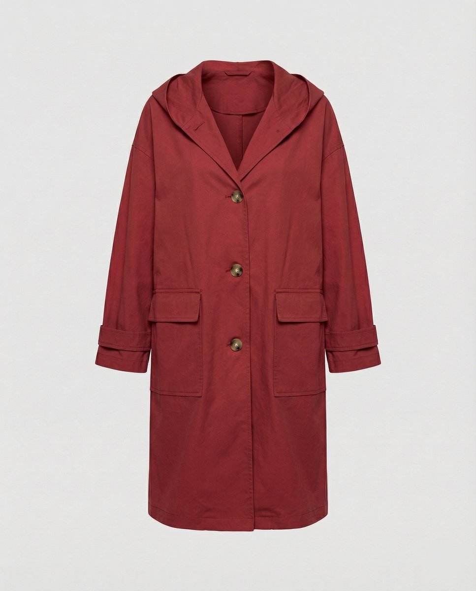 Clara | Elegante wasserdichte Longline-Jacke mit Kapuze