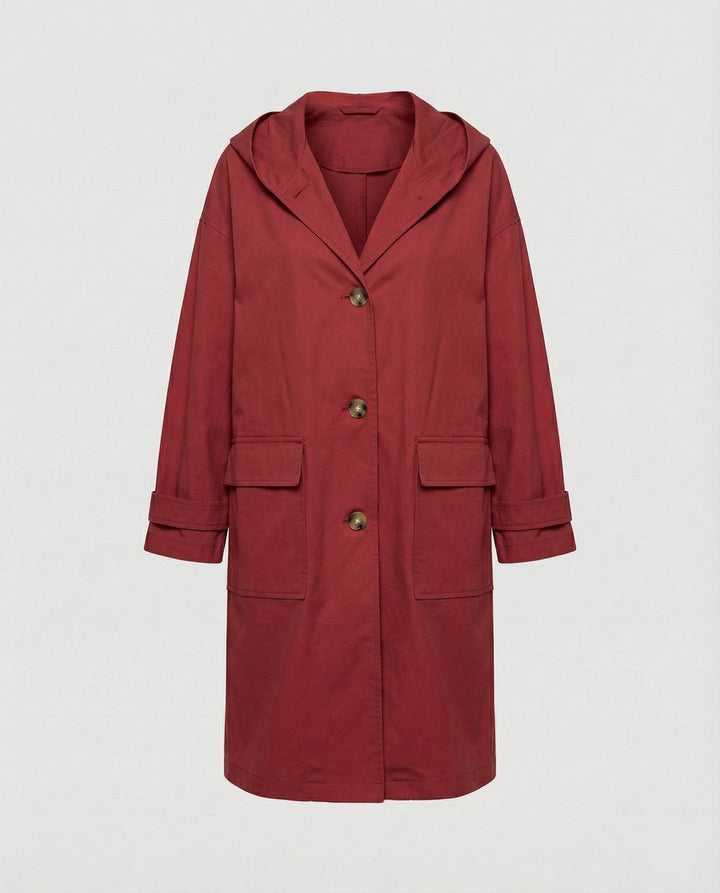 Clara | Elegante wasserdichte Longline-Jacke mit Kapuze