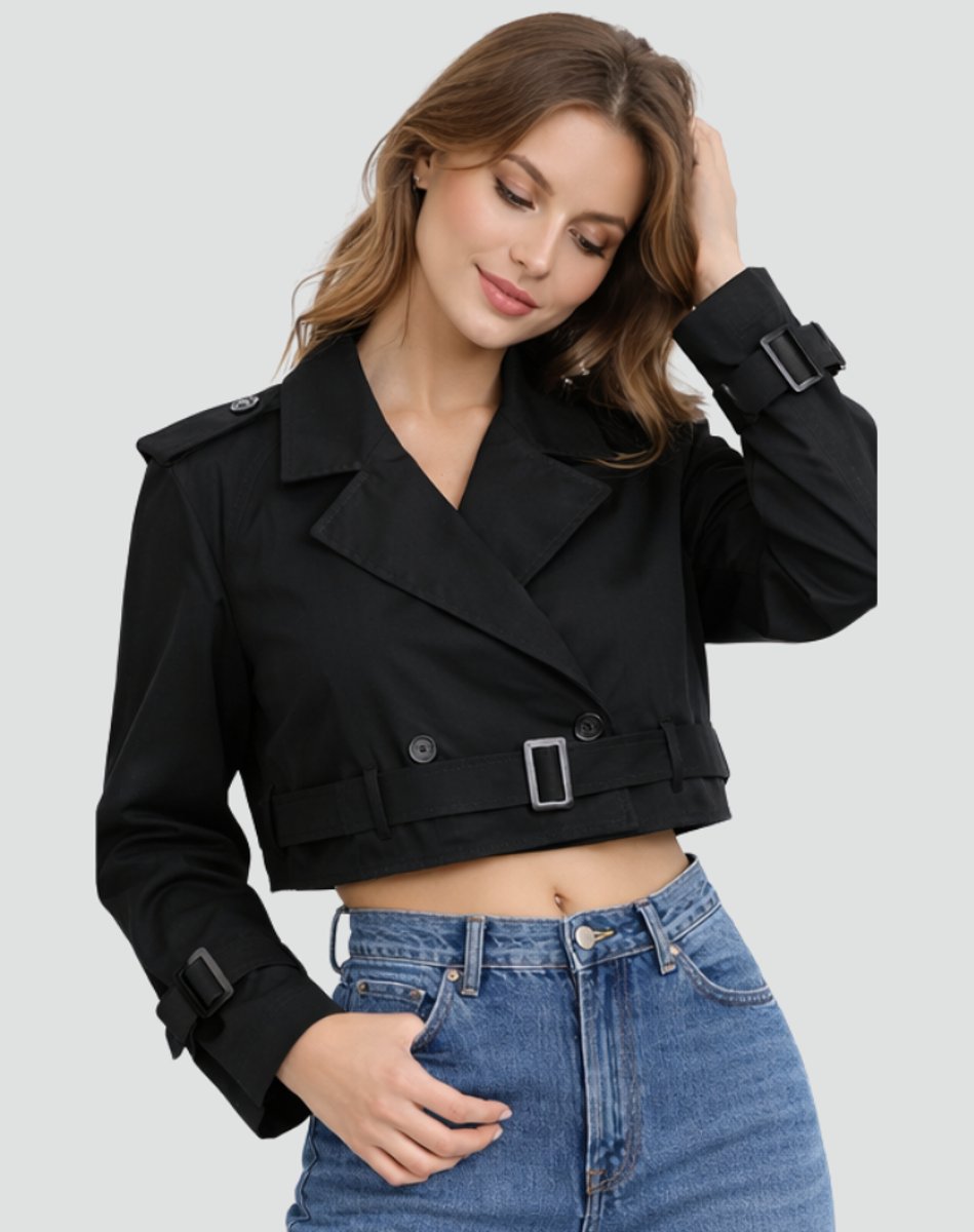 Olivia | Eleganter kurzer taillierter Trenchcoat