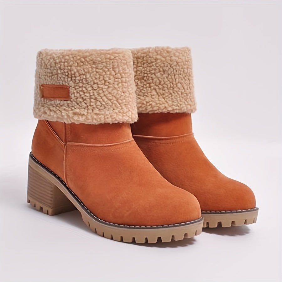 Elena | Cozy And Fleece-Lined Boots with Block Heel