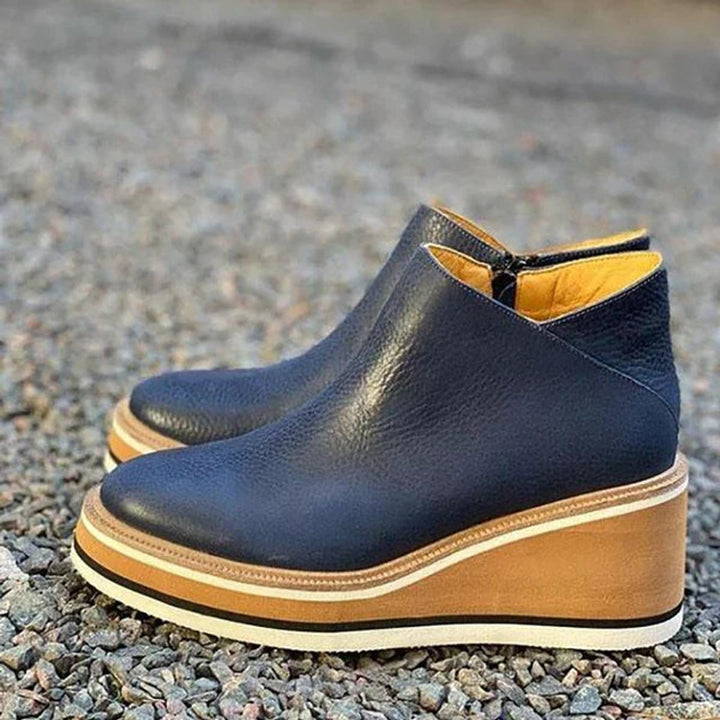 Ruby | Retro Platform Wedge Ankle Boots