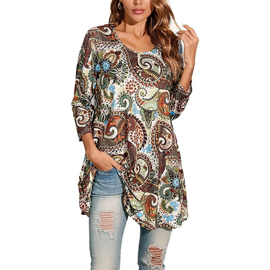 Elise | Leichtes A-Linien-Tunikashirt mit Mandala-Print
