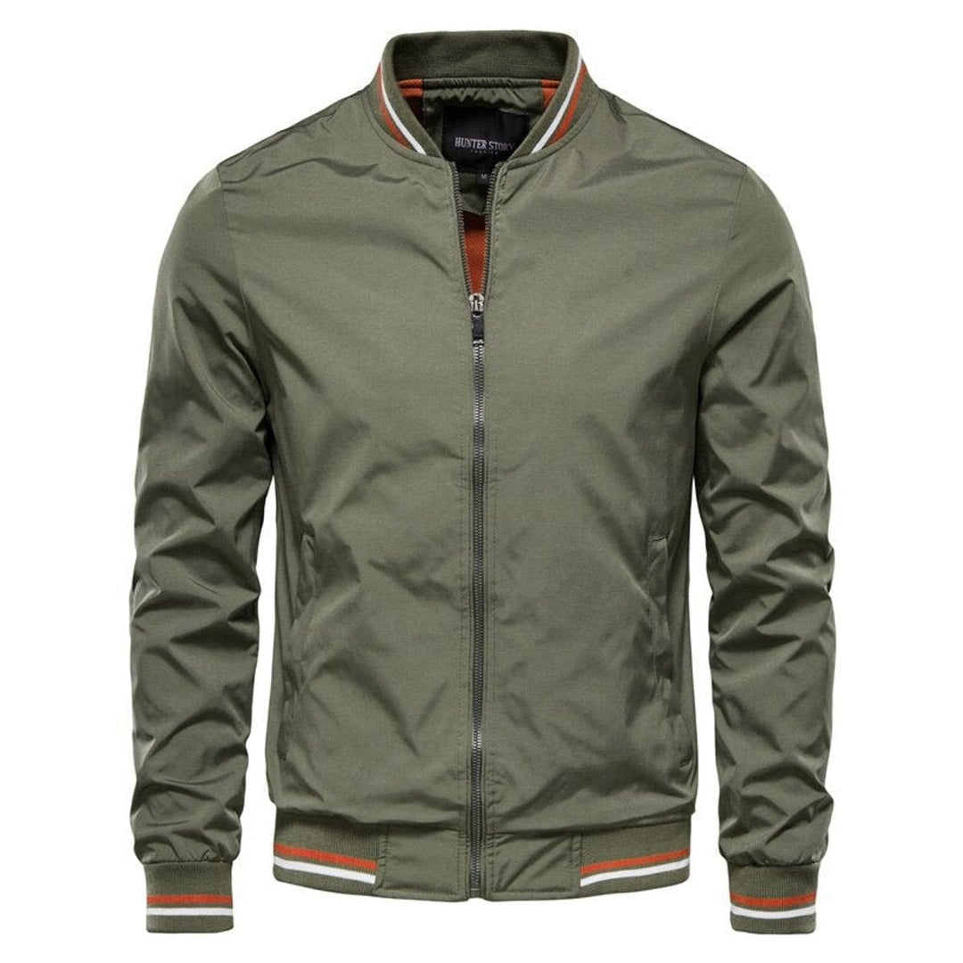 Mason | Modern And Sporty Contrast Ribbed Bomber Jacket