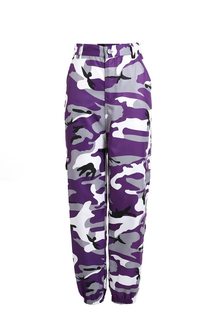 Lydia | Pantalon cargo camouflage audacieux et élégant
