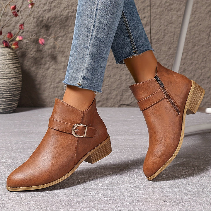 Eliana | Stylish Buckle-Strap Chelsea Ankle Boots