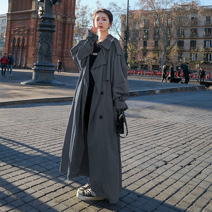 Camille | Trench-coat long oversize élégant avec ceinture à la taille