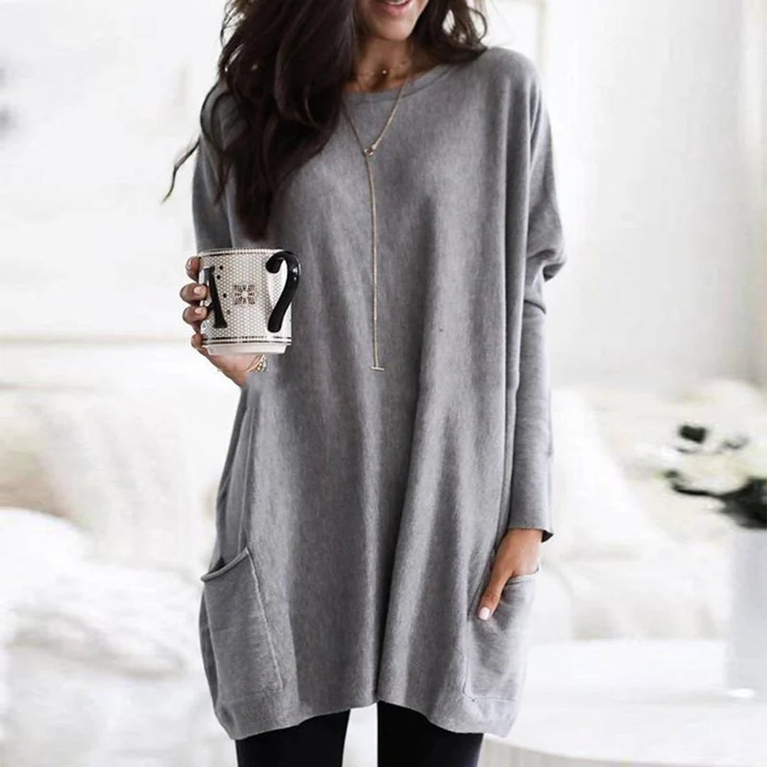 Mila | Relaxed And Stylish Oversized Pocket Tunic Sweater