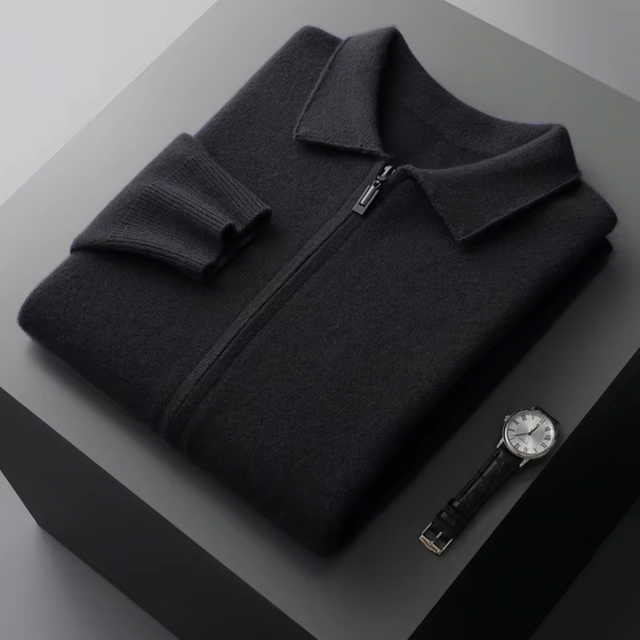 Victor | Cardigan en maille moderne et confortable à fermeture éclair intégrale