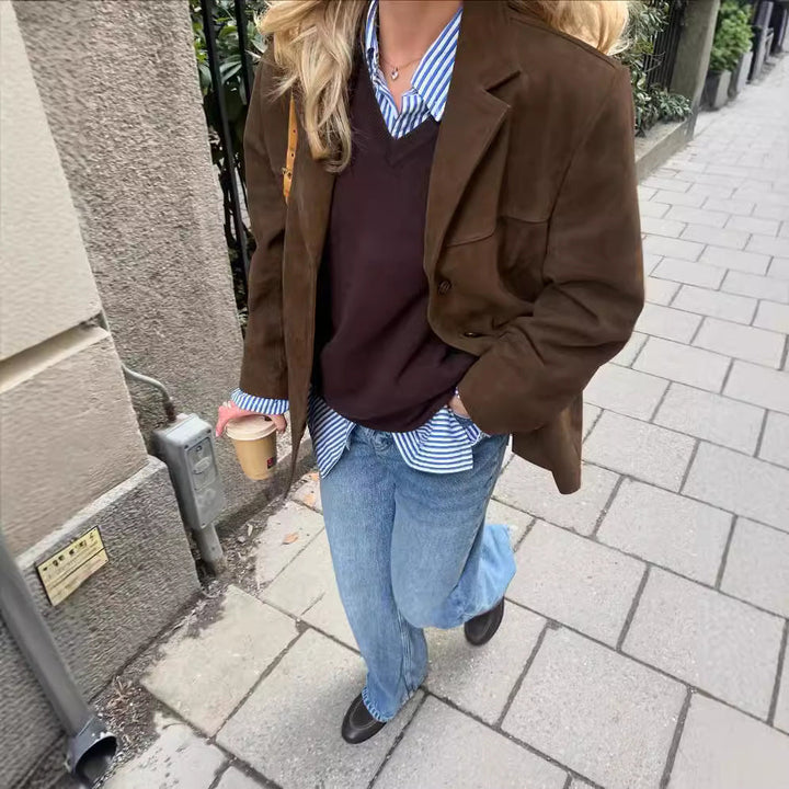 Jessika | Blazer in camoscio lussuoso e raffinato