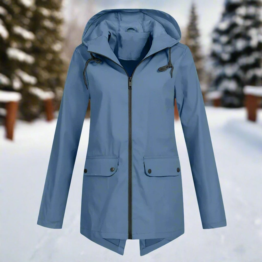 Nora | Leichte und stilvolle wasserdichte Regenjacke mit Kapuze