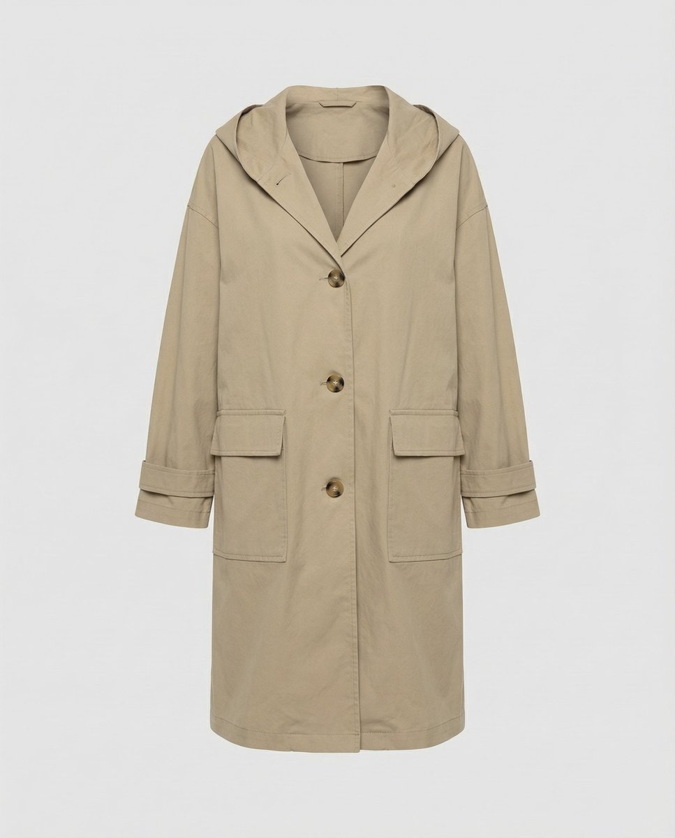 Clara | Elegante wasserdichte Longline-Jacke mit Kapuze