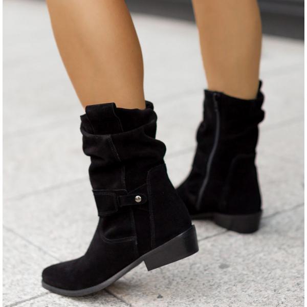 Chloe | Slouch Ankle Boots With Fold-Over Cuff