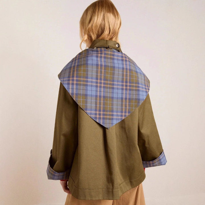 Audrey | Trench-coat oversize à carreaux, moderne et élégant