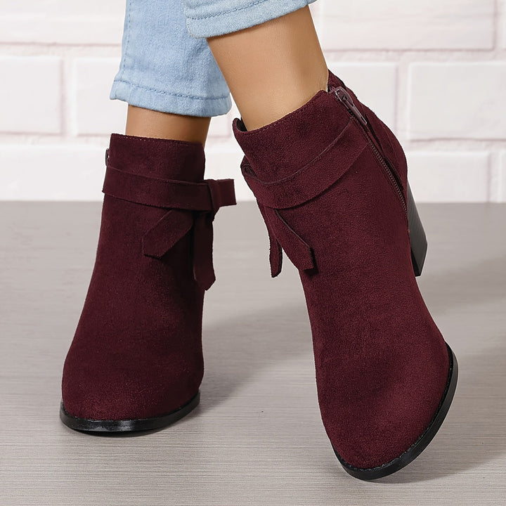Celestine | Feminine Pointed Toe Block Heel Ankle Boots