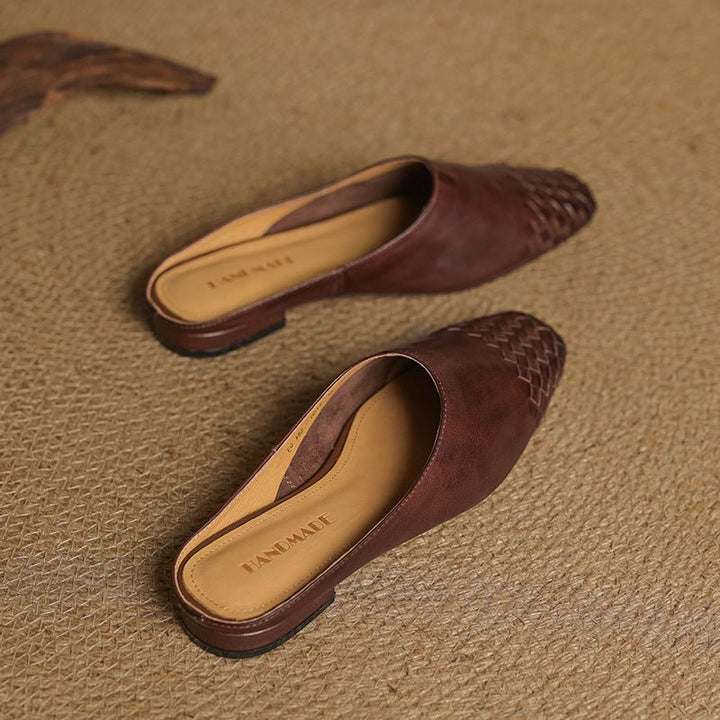 Grace | Mule eleganti e senza tempo in vera pelle intrecciata