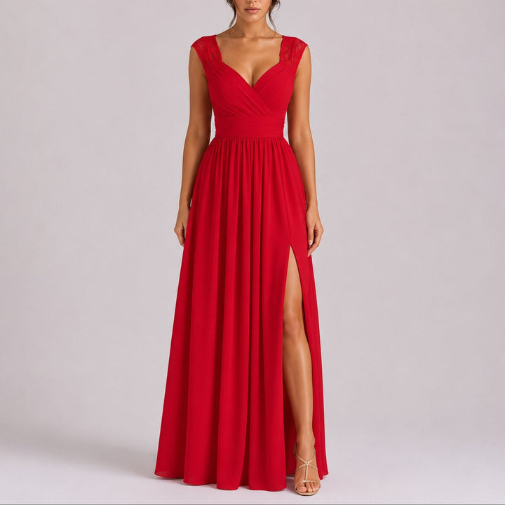 Sophia | Elegant And Sophisticated Fall Wedding Lace Maxi Dress